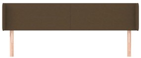 Tablie de pat cu aripioare maro inchis 163x16x78 88 cm textil 1, Maro inchis, 163 x 16 x 78 88 cm