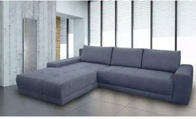Coltar de living extensibil ADRIA, universal, stofa catifelata gri - M