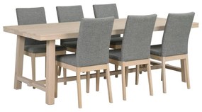 Masă de dining din lemn de stejar lăcuit Rowico Brooklyn, 220 x 95 cm, mat