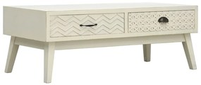 vidaXL Masă de cafea cu 2 sertare sculptate, gri, 110x50x40 cm, lemn