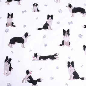 Lenjerie de pat din bumbac 3D BORDER COLLIE alb, 100% bumbac Dimensiune lenjerie de pat: 70 x 90 cm | 140 x 200 cm