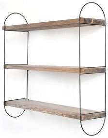 Raft decorativ de perete Duvelo 4 (Nuc + negru) . Promo -6%. 1093668
