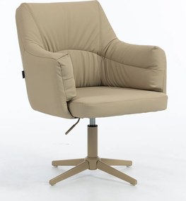 HR840CROSS Scaun Crem Piele Ecologica Premium Soft cu Bază Crem