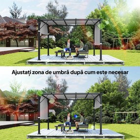 Outsunny 2 Bucăți Husă de Schimb pentru Pergolă, Protecție UV, Ușor de Montat, pentru Pergolă 3x3 m, Gri | Aosom Romania