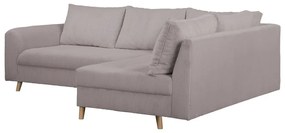 Colțar gri cu tapițerie din catifea reiată (cu colț pe partea dreaptă) Ariella – Ropez