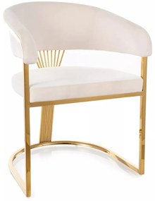 Scaun Crown velvet bej deschis/auriu Blu22