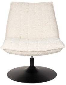 Fotoliu alb cu tapițerie din stofă bouclé Jax – White Label