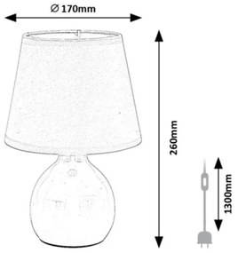 Lampa de masa ceramica si abajur bej Ingrid