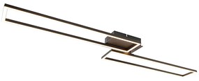 Plafoniera alungită neagră cu dimmer în 3 trepte - Plazas Novo