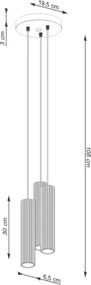 Brilagi - Lustră LED suspendată pe cablu CRESTO, 3x GU10, 10W, 230V, roșie