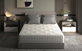Saltea cu Spuma Memorie SilverCare, Grosime 24 cm, Husă cu Ioni de Argint, cu Mânere, Fermitate Medie - 200x200