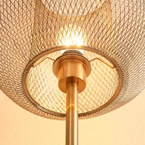 HOMCOM Lampă de Podea Auriu, Design Modern cu Abajur, Ideală pentru Camera de Zi și Dormitor, E27 40W, Metal | Aosom Romania