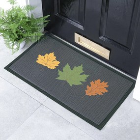 Covoraș de intrare 40x70 cm Autumn Leaves on Green – Artsy Doormats