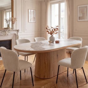 Masa ovala, Ceramica Alba, Furnir Nuc, UNIQUE 200cm A-46381 VC