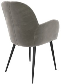 Scaun de sufragerie gri tapițat Fitz – Støraa