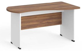 Birou de colt Manager 140 x 80 cm, dreapta, nuca warmia / alb