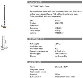 Lampadar, Lampa de podea design minimalist BIRDS PT5