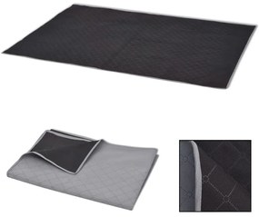 vidaXL Pătură de picnic cu gri și negru 150 x 200 cm