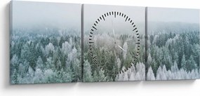 Tablou - Crestele munțillor înzăpezite (cu ceas) (90x30 cm)