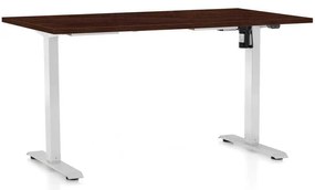 Masă înălțime reglabilă OfficeTech A, 140 x 80 cm, picioare albe, wenge