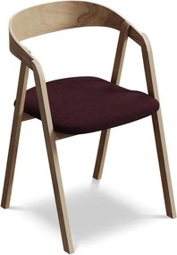 Scaun de sufragerie burgundy din lemn masiv Erika – Makamii