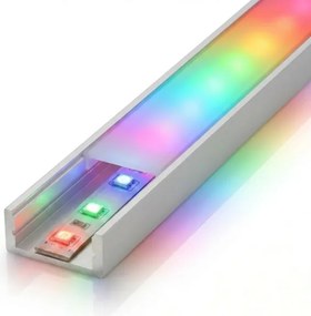 SET 1x bandă LED RGBW DIGITAL LED/16,5W/230V 5 m + 5x profil încastrat 1 m + telecomandă