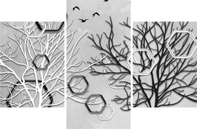 Tablou abstract cu pomi (90x60 cm)