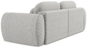 Canapea gri deschis extensibilă/cu spațiu de depozitare cu tapițerie din catifea reiată 266 cm Kini – Makamii