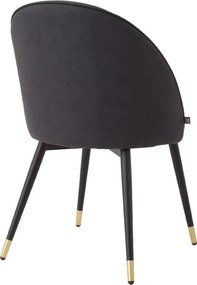 Set de 2 scaune design LUX Cooper, piele sintetica gri