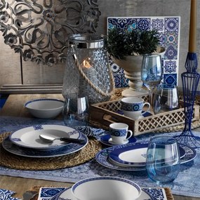 Serviciu de masă din porțelan, 24 piese, albastru
