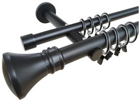 Galerie dubla picior universal LUXOR- dubla 25/19 - negru (Alege marime: 160 cm)