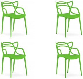 Set 4 bucati scaune din plastic KATO verzi