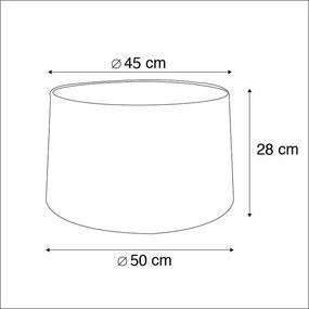 Abajur din bumbac negru 45/50/28 cu interior auriu