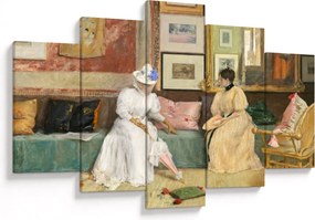 Tablou - William Merritt Chase, A Friendly Call, reproducere (150x105 cm)