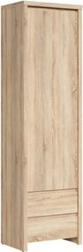 Dulap KASPIAN, stejar sonoma, PAL, cu o usa si 2 sertare, 56x40x201 cm