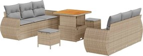 vidaXL Set de canapele pentru grădină 9 pcs Beige și gri deschis