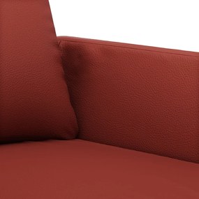 Canapea de o persoana, rosu vin, 60 cm, piele ecologica