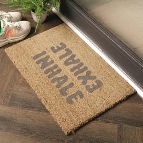 Covoraș de intrare din fibre de nucă de cocos 60x90 cm Inhale Exhale – Artsy Doormats