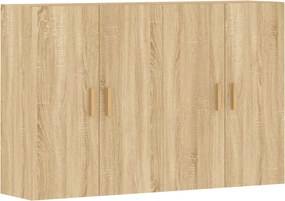 vidaXL Dulapuri montate pe perete 2 buc stejar Sonoma, lemn prelucrat