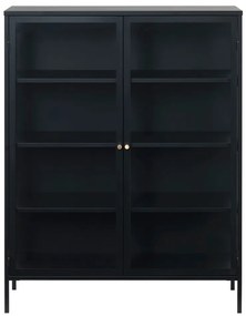 Vitrină neagră din metal 110x140 cm Carmel – Unique Furniture