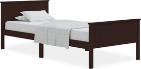 vidaXL Cadru de pat, maro închis, 100x200 cm, lemn masiv de pin
