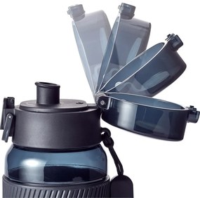 Sticla pentru apa Zwilling 1024176, 680 ml, Tritan, Rezistenta la impact si varsare, Filtru fructe, Fara BPA, Negru