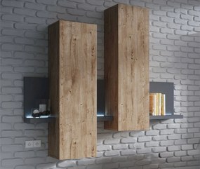 Corp lemn masiv suspendat Aurea, 152 × 90 × 35 cm - Negru