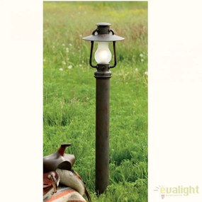 Stalp design rustic iluminat exterior din fier forjat, inaltime 130cm, AL 6590