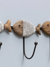Cuier din lemn de paulownia, cu 3 agatatori, Fishes