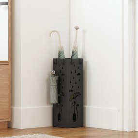 HOMCOM Suport pătrat pentru umbrele cu tavă, 15.5x15.5x49 cm, Negru | Aosom Romania