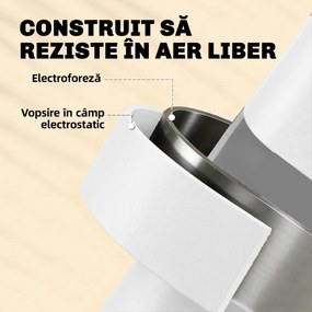 Outsunny Set Bistro Pliabil pentru Exterior cu Masă și 2 Scaune, Alb | Aosom Romania