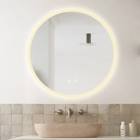 Oglindă Baie LED și Dezaburire Elit's Premium cu Senzor Touch, Lumina Rece, Caldă și Neutră, 50 cm
