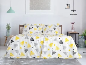 Lenjerie de pat creponata TRIANGLE alba Dimensiune lenjerie de pat: 70 x 90 cm | 140 x 200 cm