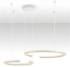 Lustra circulara aluminiu alb GREAMY D-93cm